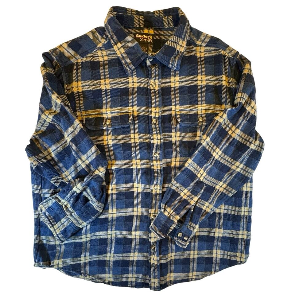 Flannel Heavyweight Gander MountainGuide Series Men’s Shirt Blue Plaid Cotton XL